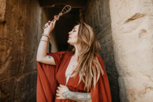 Sacred woman in a temple